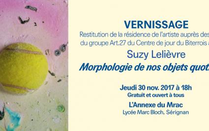 Vernissage de l'exposition de restitution de la résidence d'artiste de Suzy Lelièvre avec les patients du groupe Art.27 du Centre de jour du biterrois
